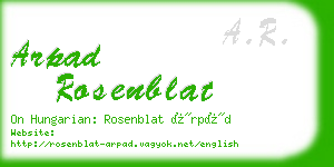 arpad rosenblat business card